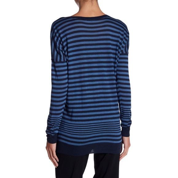 VINCE NWT OVERSIZED STRIPE COTTON/SILK/CASHMERE NEW COASTAL SWEATER. SIZE XS - Picture 5 of 12